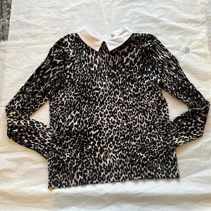 Cable & Gauge Womens Long Sleeve Leopard Shirt Size Large